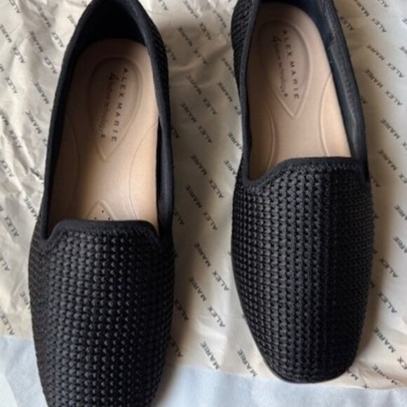 WOMEN’S SHOES, BLACK WOVEN LOAFERS, ALEX MARIE, BECKETT , SIZE 8.5 M, NEW - Picture 6 of 10